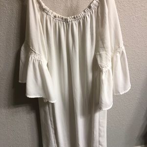 Off the shoulder white dress